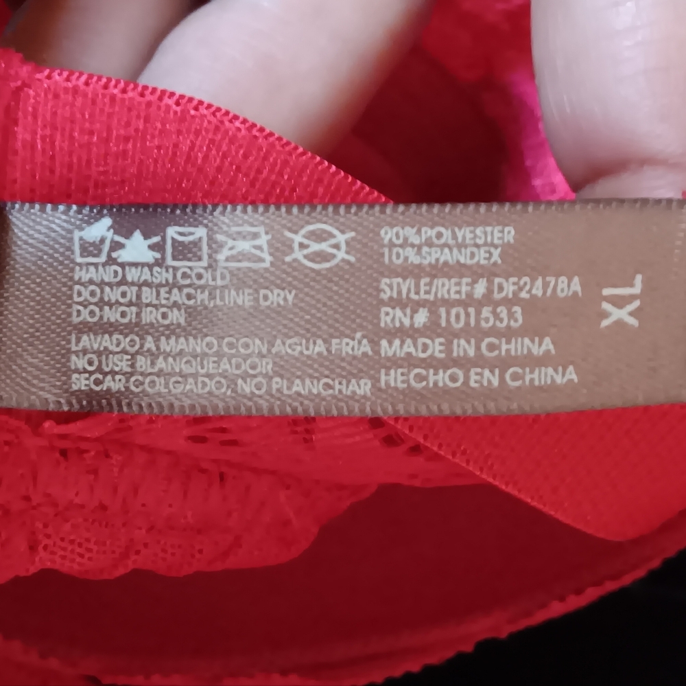 Daisy Fuentes - Babydoll & Thong Set - XL - Red NWOT - Picture 9 of 14